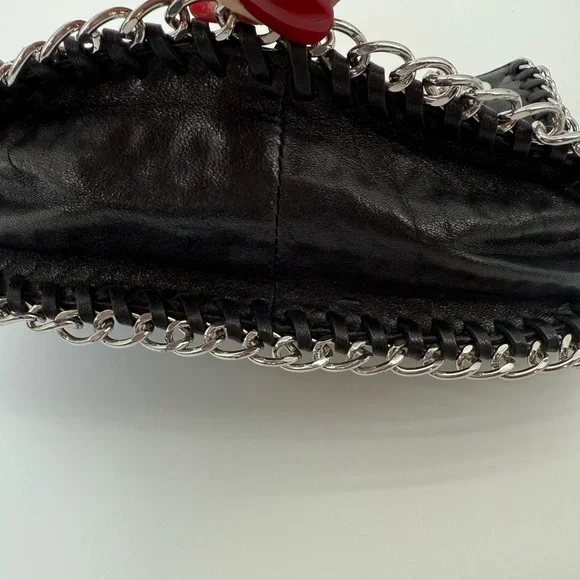 Michael Michael Kors Black Leather Shoulder/Crossbody Chelsea Silver Chain Bag - Picture 9 of 17